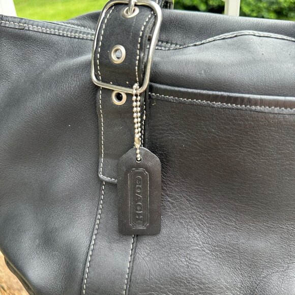 Coach Black Leather Slouch Satchel Shoulder Bag - Picture 3 of 10